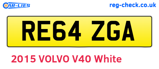 RE64ZGA are the vehicle registration plates.