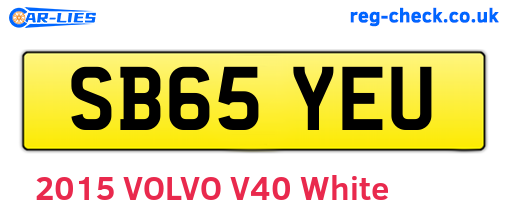 SB65YEU are the vehicle registration plates.