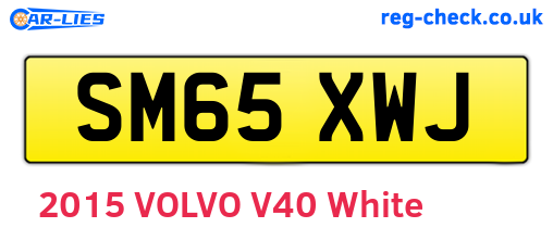 SM65XWJ are the vehicle registration plates.
