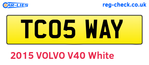 TC05WAY are the vehicle registration plates.