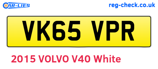 VK65VPR are the vehicle registration plates.
