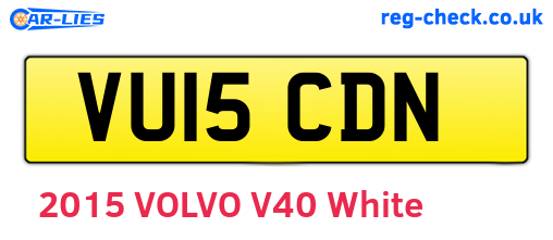 VU15CDN are the vehicle registration plates.