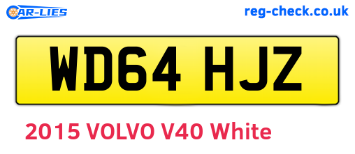WD64HJZ are the vehicle registration plates.