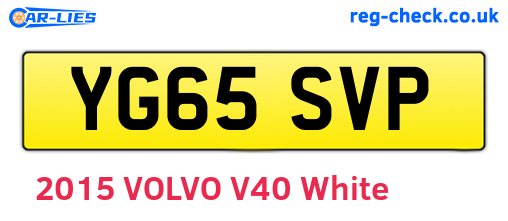 YG65SVP are the vehicle registration plates.
