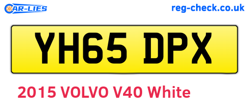 YH65DPX are the vehicle registration plates.