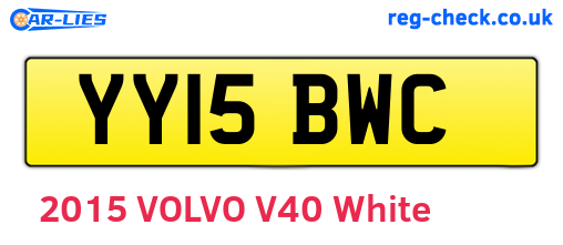 YY15BWC are the vehicle registration plates.