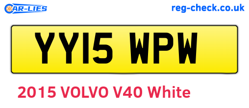 YY15WPW are the vehicle registration plates.