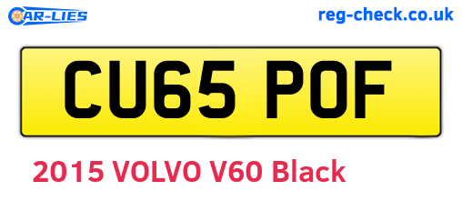 CU65POF are the vehicle registration plates.