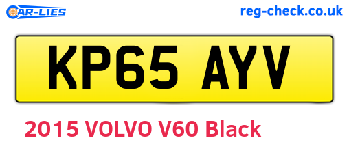 KP65AYV are the vehicle registration plates.