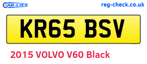 KR65BSV are the vehicle registration plates.