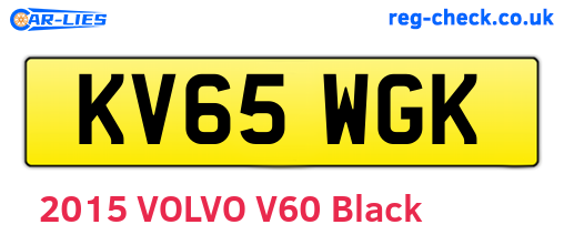 KV65WGK are the vehicle registration plates.