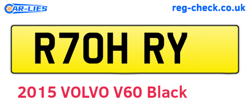 R70HRY are the vehicle registration plates.