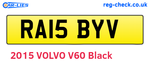 RA15BYV are the vehicle registration plates.