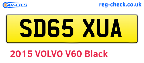 SD65XUA are the vehicle registration plates.