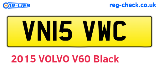 VN15VWC are the vehicle registration plates.