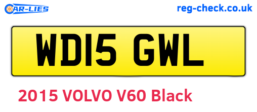 WD15GWL are the vehicle registration plates.