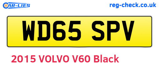 WD65SPV are the vehicle registration plates.