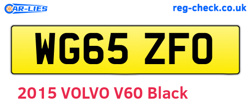 WG65ZFO are the vehicle registration plates.