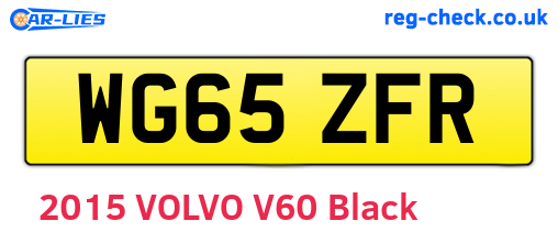 WG65ZFR are the vehicle registration plates.