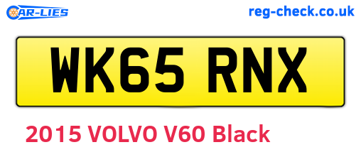 WK65RNX are the vehicle registration plates.
