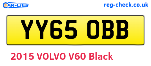 YY65OBB are the vehicle registration plates.