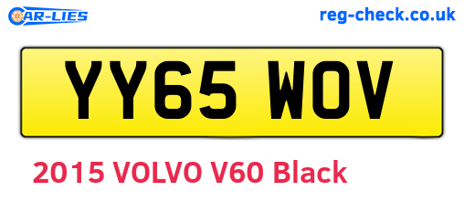 YY65WOV are the vehicle registration plates.