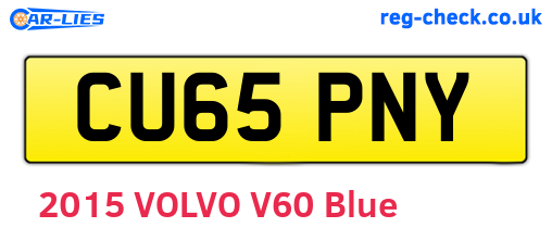CU65PNY are the vehicle registration plates.