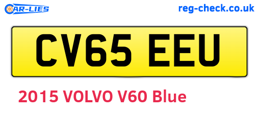 CV65EEU are the vehicle registration plates.