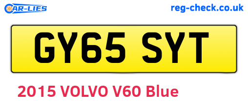 GY65SYT are the vehicle registration plates.