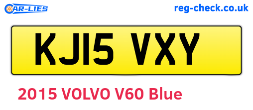 KJ15VXY are the vehicle registration plates.