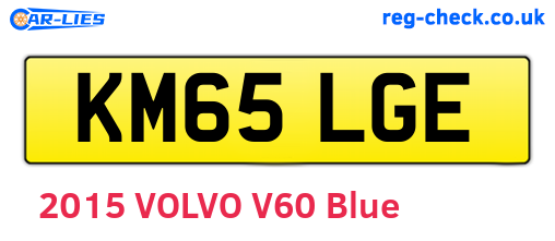 KM65LGE are the vehicle registration plates.