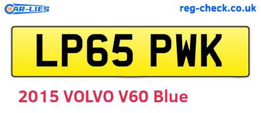 LP65PWK are the vehicle registration plates.
