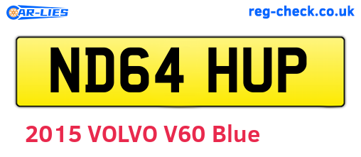 ND64HUP are the vehicle registration plates.