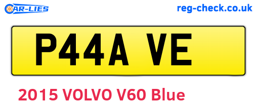 P44AVE are the vehicle registration plates.