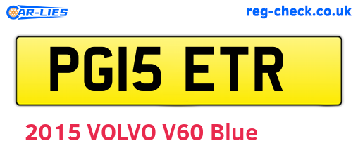 PG15ETR are the vehicle registration plates.