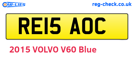 RE15AOC are the vehicle registration plates.