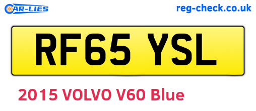 RF65YSL are the vehicle registration plates.