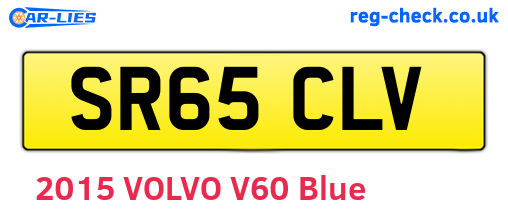 SR65CLV are the vehicle registration plates.