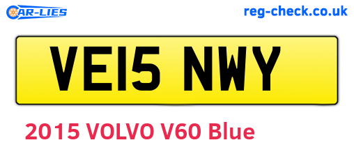 VE15NWY are the vehicle registration plates.