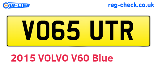 VO65UTR are the vehicle registration plates.