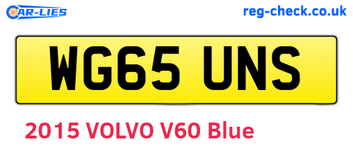 WG65UNS are the vehicle registration plates.