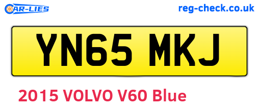 YN65MKJ are the vehicle registration plates.