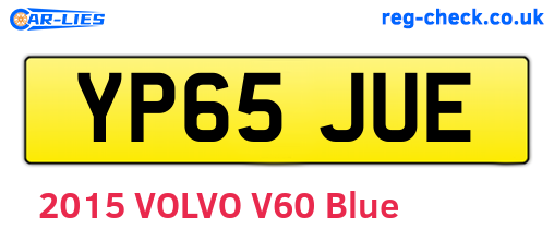 YP65JUE are the vehicle registration plates.