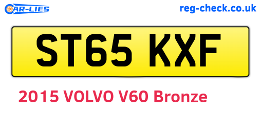 ST65KXF are the vehicle registration plates.