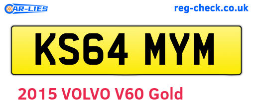 KS64MYM are the vehicle registration plates.