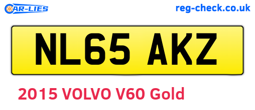 NL65AKZ are the vehicle registration plates.