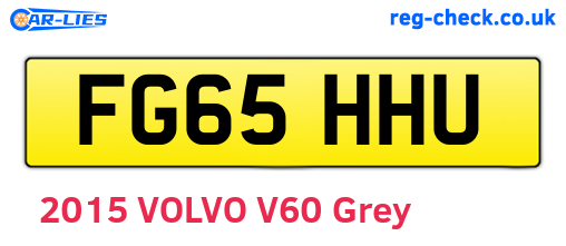 FG65HHU are the vehicle registration plates.