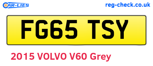 FG65TSY are the vehicle registration plates.