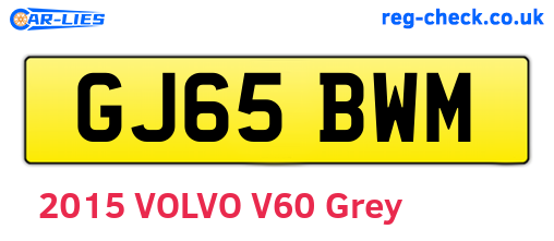 GJ65BWM are the vehicle registration plates.