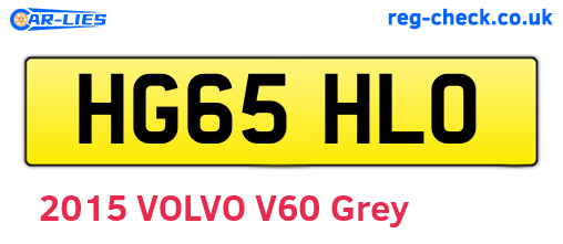 HG65HLO are the vehicle registration plates.
